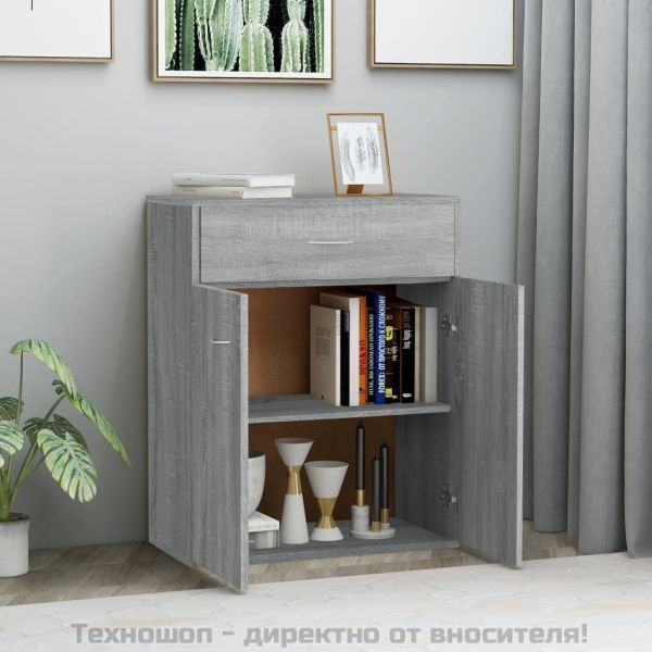 Сайдборд, сив сонома, 60x30x75 см, инженерно дърво
