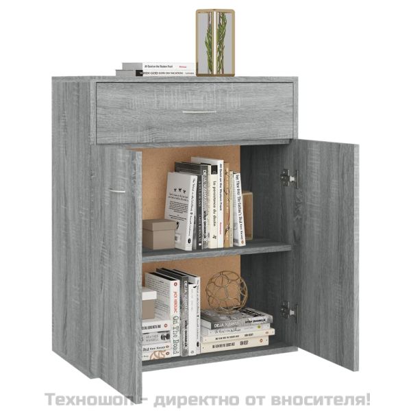 Сайдборд, сив сонома, 60x30x75 см, инженерно дърво