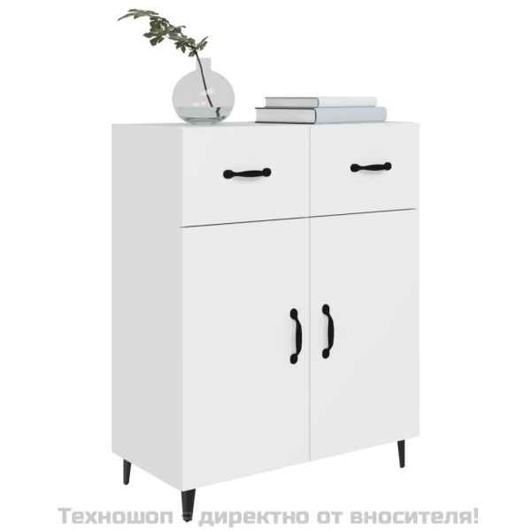 Сайдборд, бял, 69,5x34x90 см, инженерно дърво