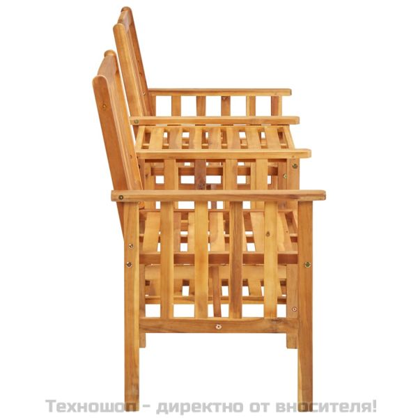 Градински столове с маса за чай, 159x61x92 см, акация масив