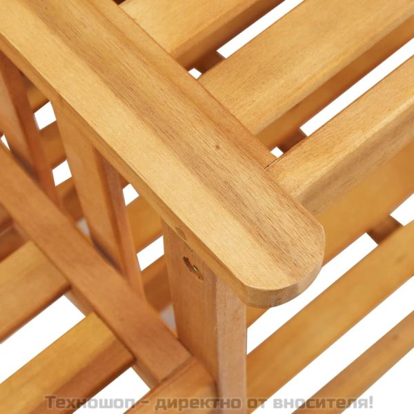 Градински столове с маса за чай, 159x61x92 см, акация масив