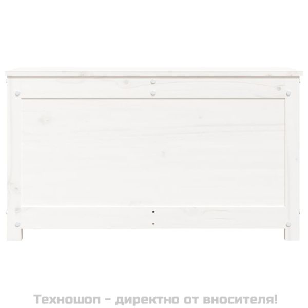 Кутия за съхранение, бяла, 80x40x45,5 см, борово дърво масив