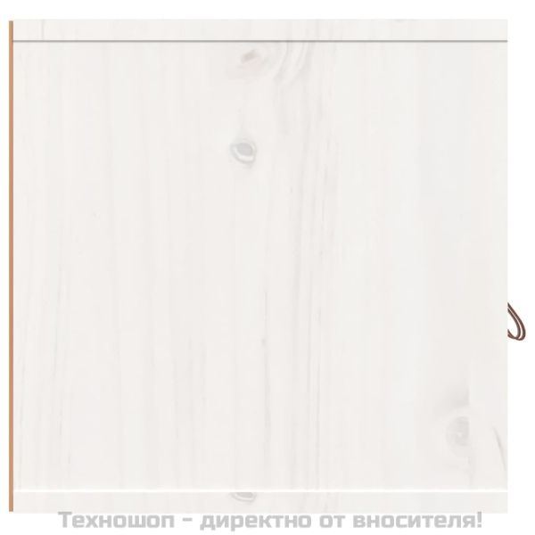 Стенен шкаф, бял, 80x30x30 см, борово дърво масив