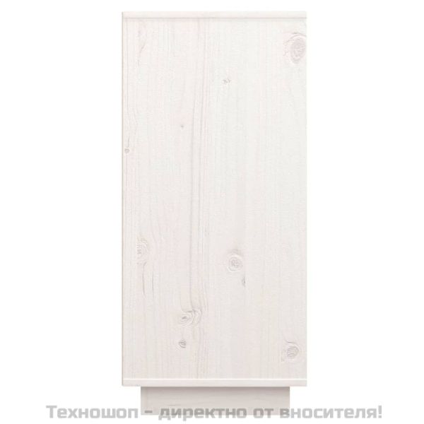 Сайдборд, бял, 60x34x75 см, бор масив
