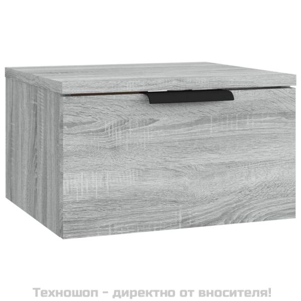 Нощни шкафчета за стенен монтаж, 2 бр, сив сонома, 34x30x20 см
