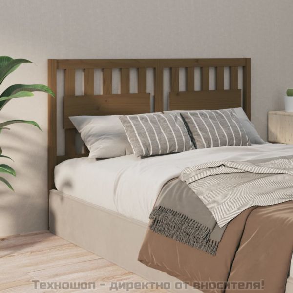 Горна табла за легло, меденокафява, 155,5x4x100 см, бор масив