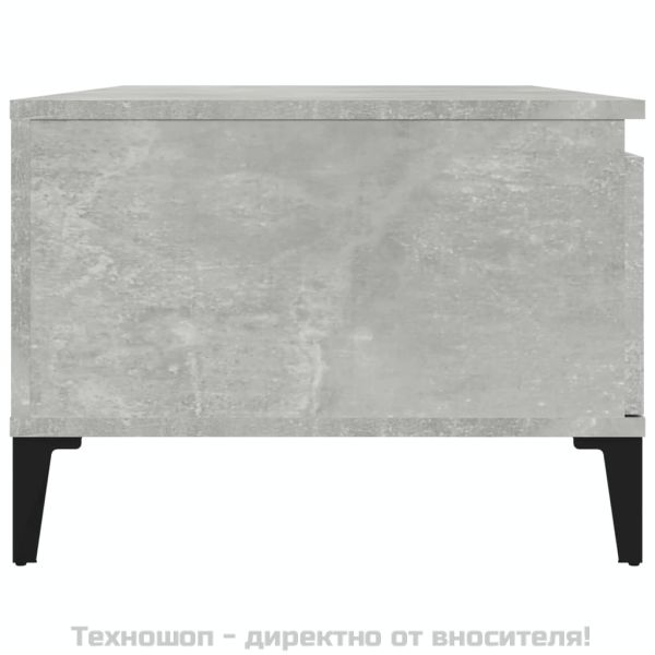 Маса за кафе, бетонно сива, 90x50x36,5 см, инженерно дърво