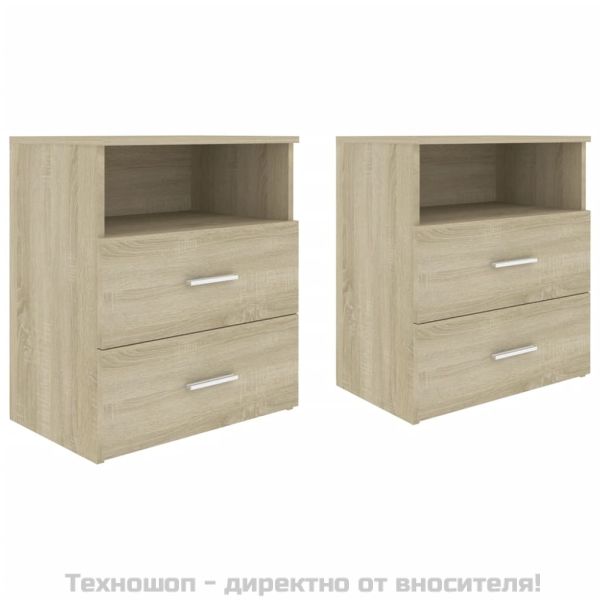 Нощни шкафчета, 2 бр, дъб сонома, 50x32x60 см