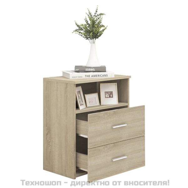 Нощни шкафчета, 2 бр, дъб сонома, 50x32x60 см