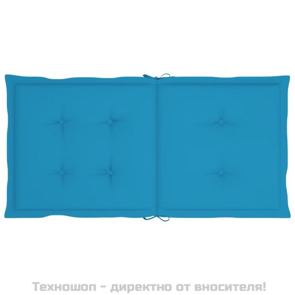Възглавници за столове 4 бр сини 100x50x3 см Оксфорд плат