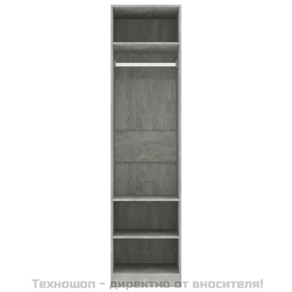Гардероб, бетоново сив, 50x50x200 см, инженерно дърво
