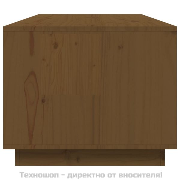 Кафе маса, меденокафява, 100x50x41 см, борово дърво масив