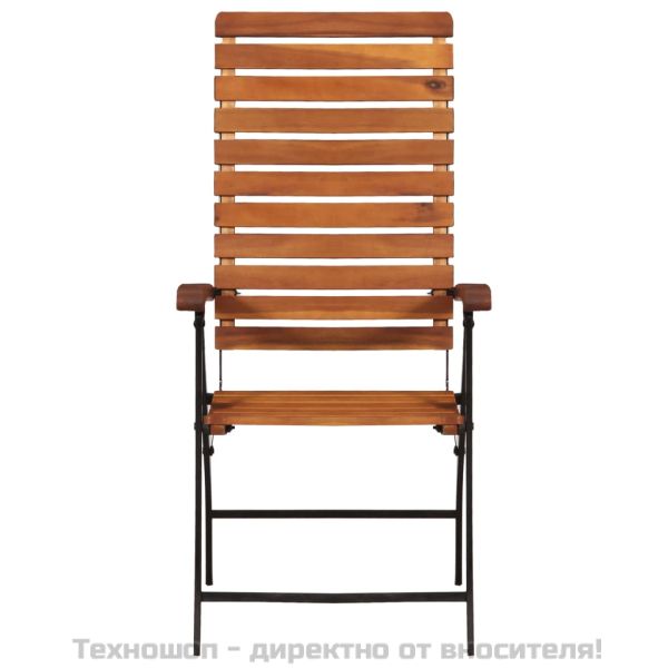 Накланящи се градински столове, 2 бр, акациево дърво масив