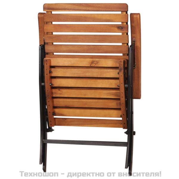 Накланящи се градински столове, 2 бр, акациево дърво масив