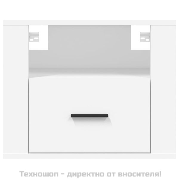 Нощни шкафчета за стенен монтаж, 2 бр, бели, 50x36x40 см