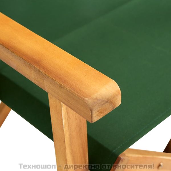 Режисьорски столове, 2 бр, акациево дърво масив, зелени