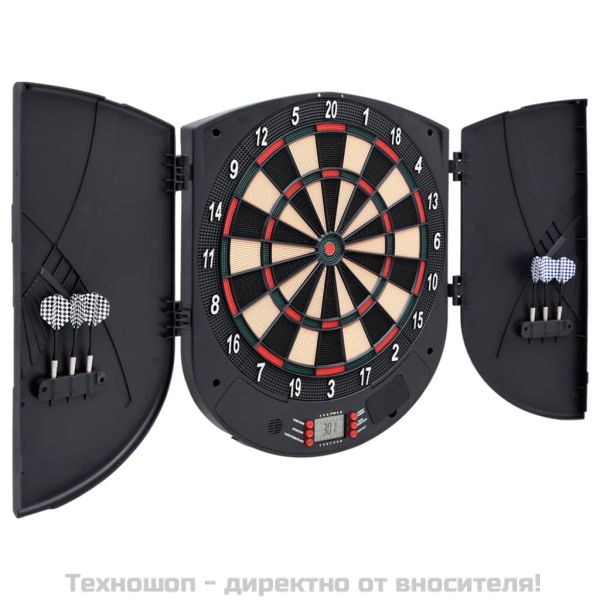 Електрическа дъска за дартс, черна, полипропилен