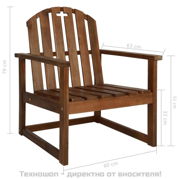 Градински столове, 2 бр, акациево дърво масив