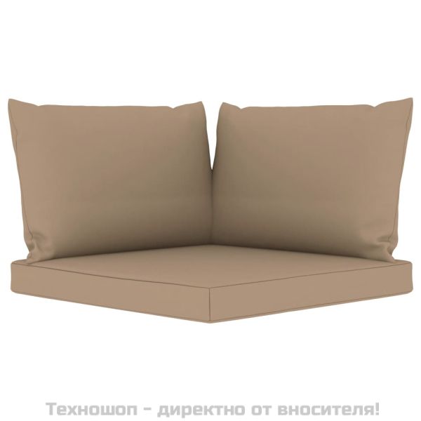 Палетни възглавници, 3 бр, таупе, Оксфорд плат