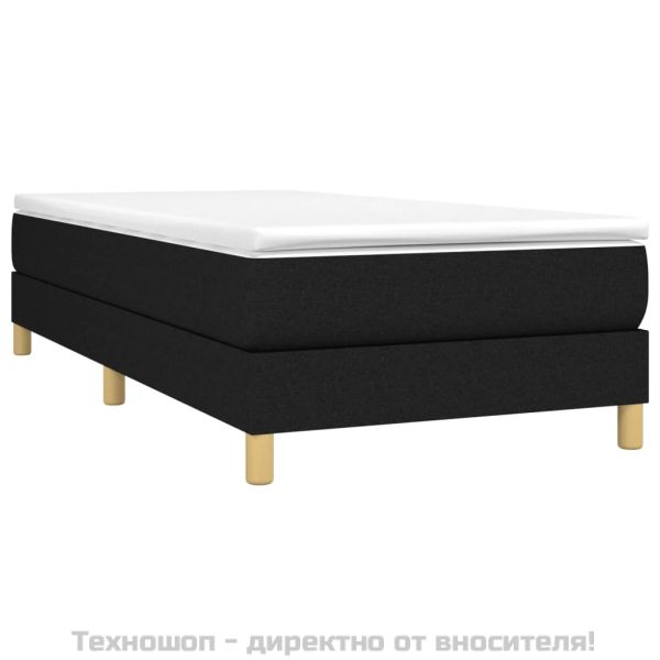 Боксспринг легло с матрак, черно, 90x200 см, плат