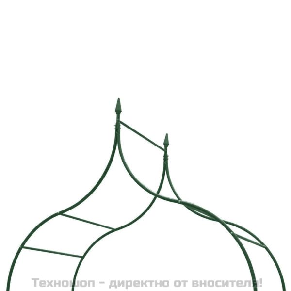 Градинска арка за увивни растения, дизайн с шипове, тъмнозелена