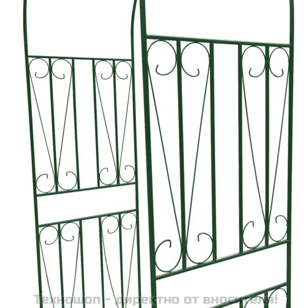 Градинска арка за увивни растения, дизайн с шипове, тъмнозелена