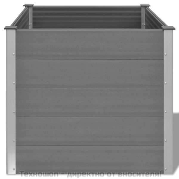 Градинска повдигната леха, WPC, 100x100x91 см, сива