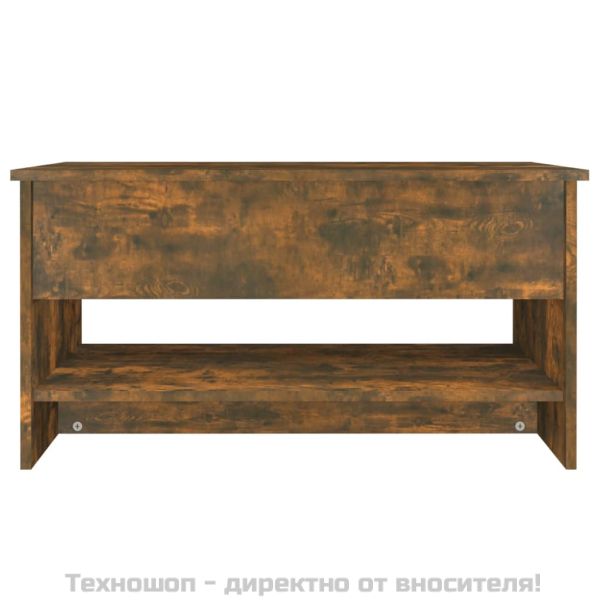 Кафе маса, опушен дъб, 80x50x40 см, инженерно дърво