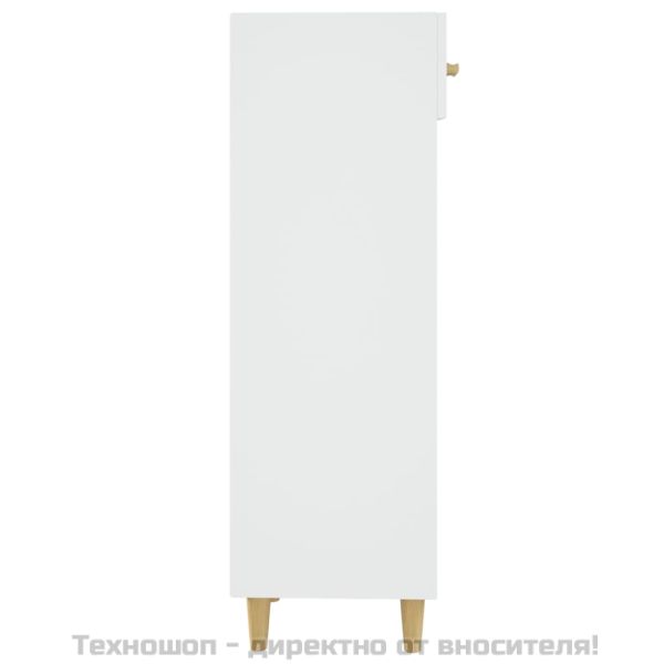 Шкаф за обувки, бял, 30x35x105 см, инженерно дърво
