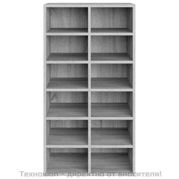 Етажерка за обувки, сив сонома, 54x34x100,5 см, инженерно дърво