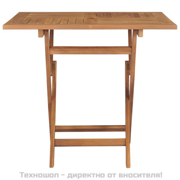Сгъваема градинска маса 85x85x76 см тиково дърво масив