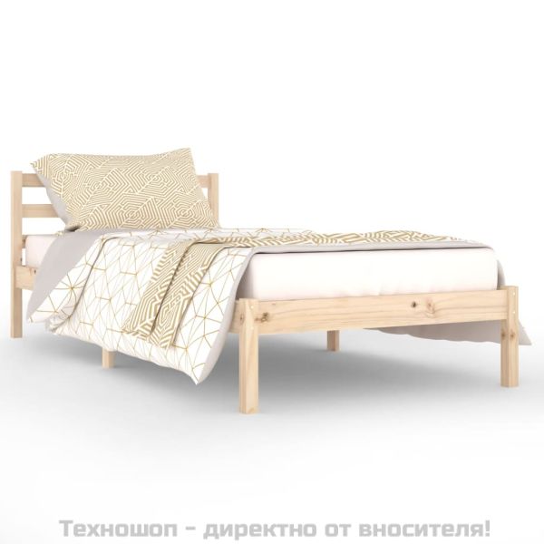 Рамка за легло, борово дърво масив, 90х200 см
