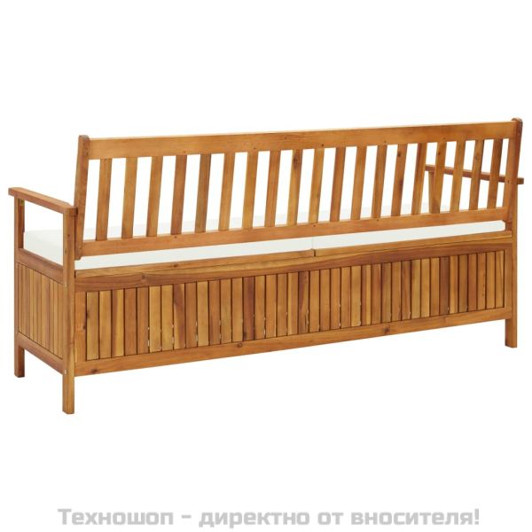 Пейка за съхранение с възглавница, 170 см, акация масив