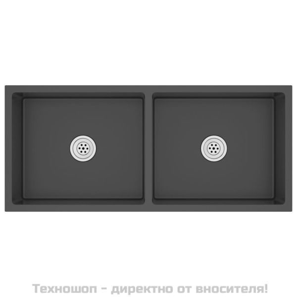 Ръчно изработена кухненска мивка, черна, неръждаема стомана