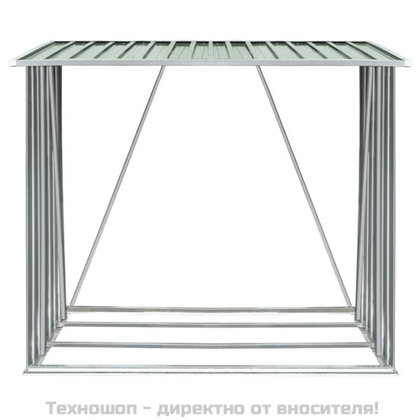 Навес за дърва, поцинкована стомана, 163x83x154 см, зелен