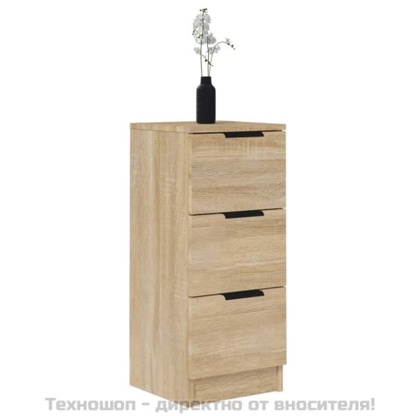 Сайдборди, 2 бр, дъб сонома, 30x30x70 см, инженерно дърво