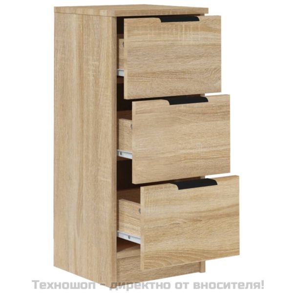 Сайдборди, 2 бр, дъб сонома, 30x30x70 см, инженерно дърво