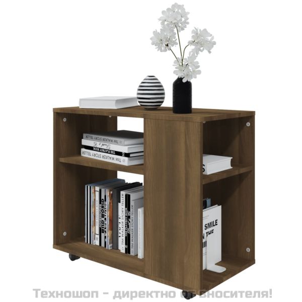 Странична маса, кафяв дъб, 70x35x55 см, инженерно дърво