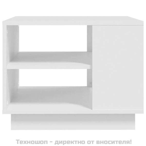 Кафе маса, бяла, 55x55x43 см, инженерно дърво