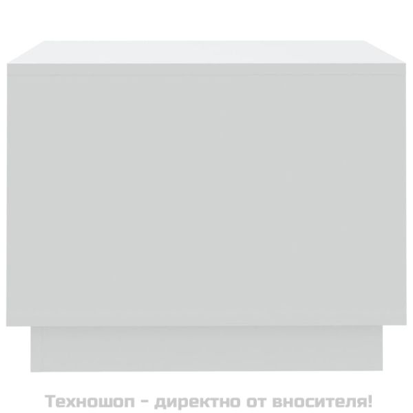 Кафе маса, бяла, 55x55x43 см, инженерно дърво