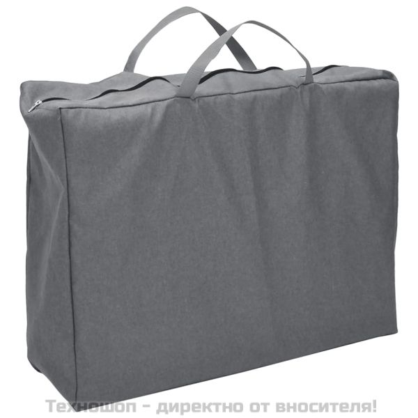 Бебешка кошара с матрак, тъмносива, ленен плат