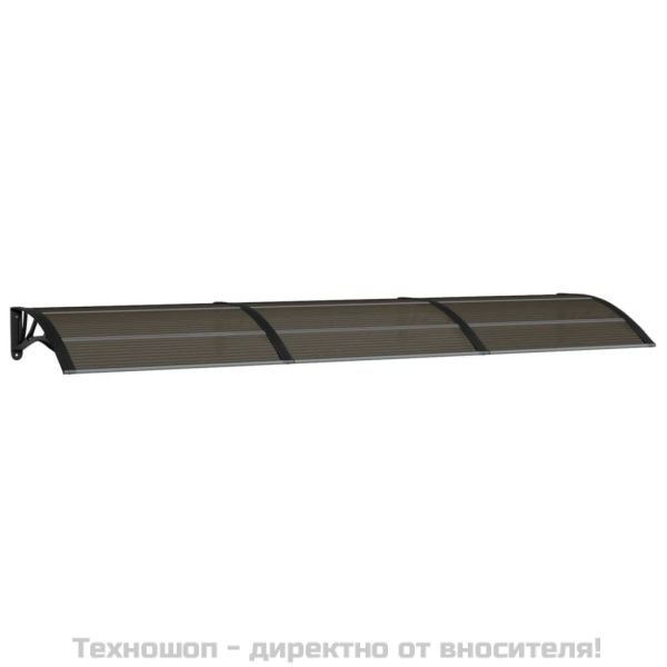 Навес за врата, черен, 300x75 см, поликарбонат