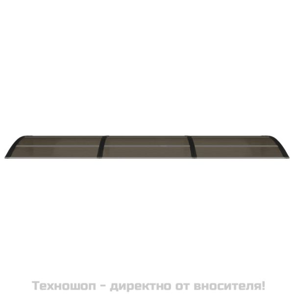 Навес за врата, черен, 300x75 см, поликарбонат