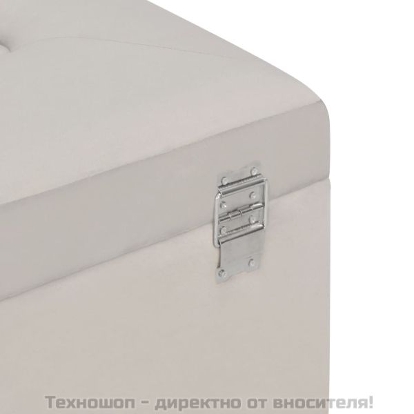 Пейка с отделение за съхранение, 80 см, сиво кадифе