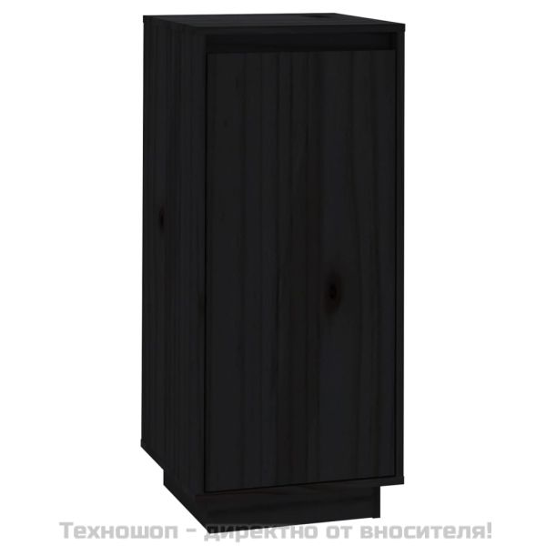 Шкаф за обувки, черен, 35x35x80 см, бор масив