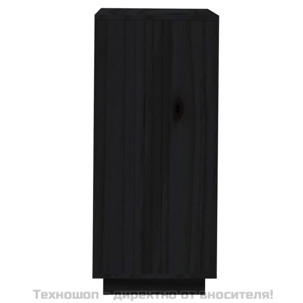 Шкаф за обувки, черен, 35x35x80 см, бор масив