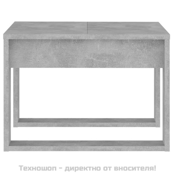 Странична маса, бетонно сива, 50x50x35 см, инженерно дърво
