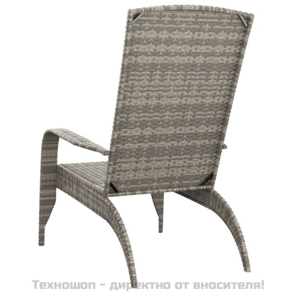 Градински стол Адирондак, сив, полиратан