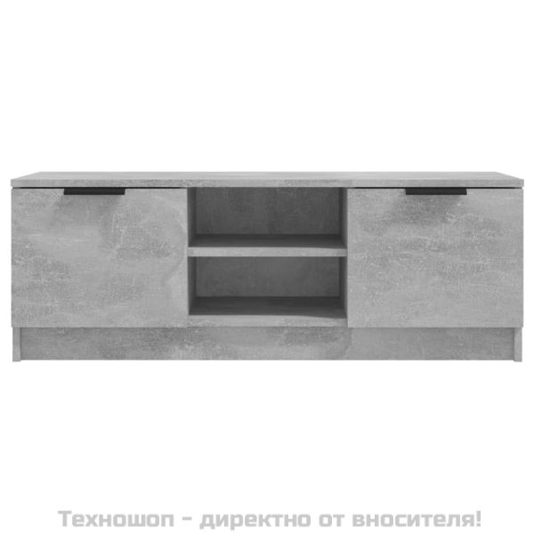 ТВ шкаф, бетонно сиво, 102x35x36,5 см, инженерно дърво