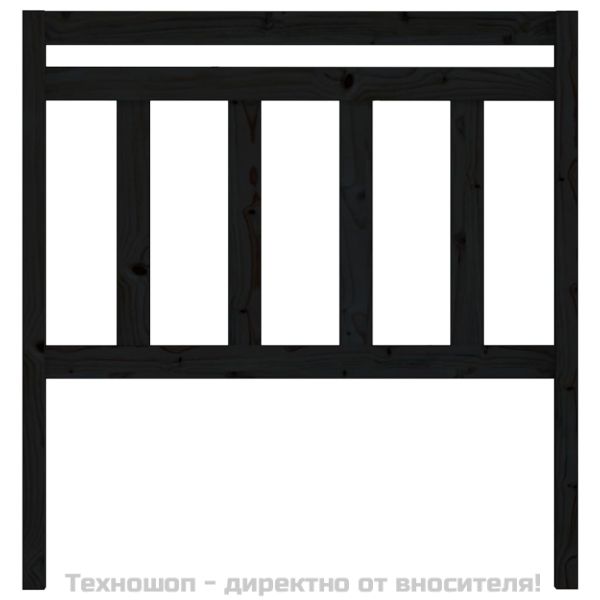 Горна табла за легло, черна, 96x4x100 см, бор масив